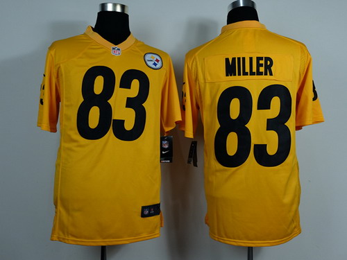 Nike Pittsburgh Steelers #83 Heath Miller Yellow Game Jersey