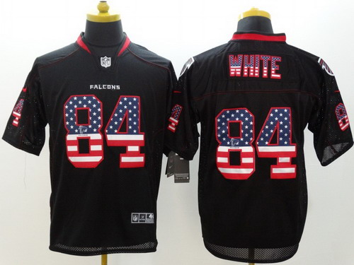 Nike Atlanta Falcons #84 Roddy White 2014 USA Flag Fashion Black Elite Jersey