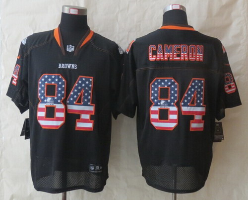 Nike Cleveland Browns #84 Jordan Cameron 2014 USA Flag Fashion Black Elite Jersey