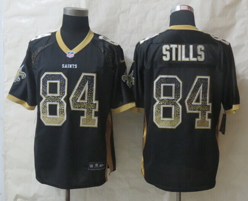 Nike New Orleans Saints #84 Kenny Stills 2013 Drift Fashion Black Elite Jersey