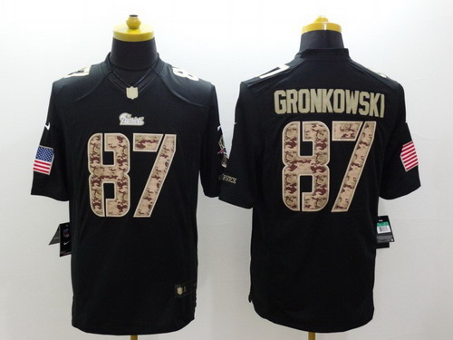 Nike New England Patriots #87 Rob Gronkowski Salute to Service Black Limited Jersey
