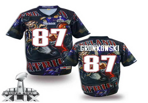 Nike New England Patriots #87 Rob Gronkowski 2015 Super Bowl XLIX Fanatic Fashion Elite Jersey