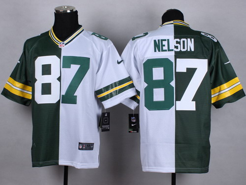 Nike Green Bay Packers #87 Jordy Nelson Green/White Two Tone Elite Jersey