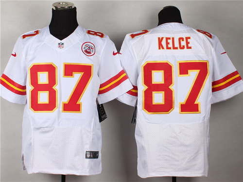Nike Kansas City Chiefs #87 Travis Kelce White Elite Jersey