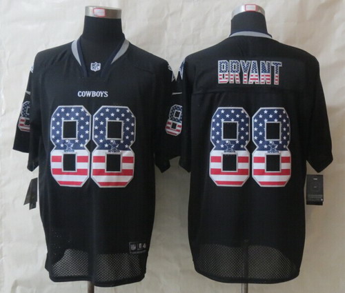 Nike Dallas Cowboys #88 Dez Bryant 2014 USA Flag Fashion Black Elite Jersey