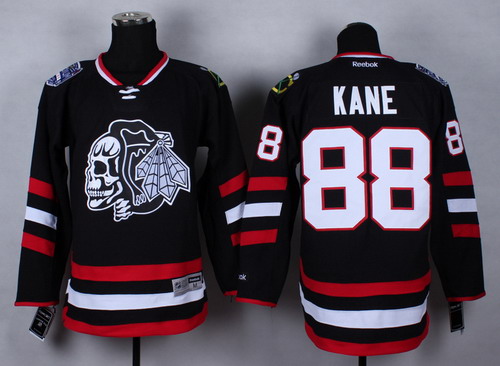 Chicago Blackhawks #88 Patrick Kane 2014 Stadium Series Black With Black Skulls Jersey