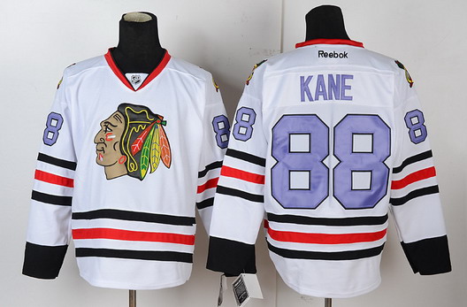Chicago Blackhawks #88 Patrick Kane White With Purple Jersey