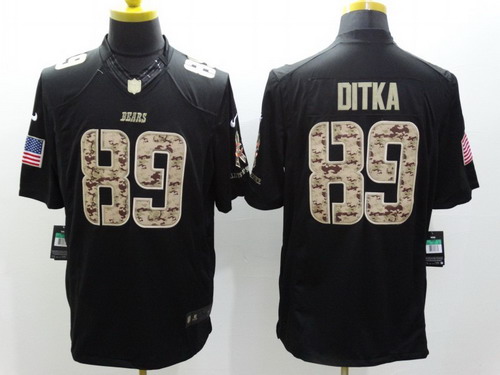 Nike Chicago Bears #89 Mike Ditka Salute to Service Black Limited Jersey