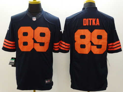 Nike Chicago Bears #89 Mike Ditka Blue With Orange Limited Jersey