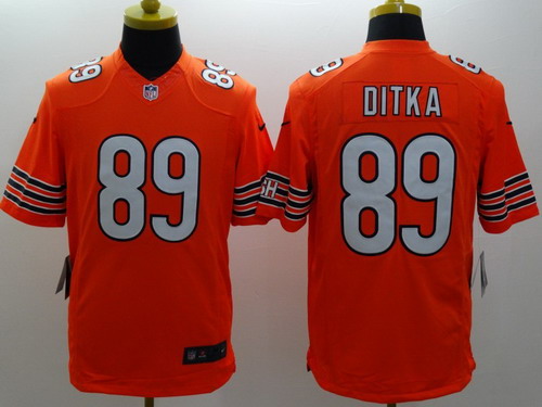 Nike Chicago Bears #89 Mike Ditka Orange Limited Jersey