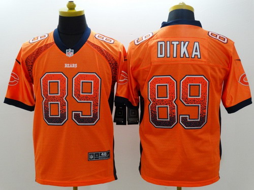 Nike Chicago Bears #89 Mike Ditka 2013 Drift Fashion Orange Elite Jersey