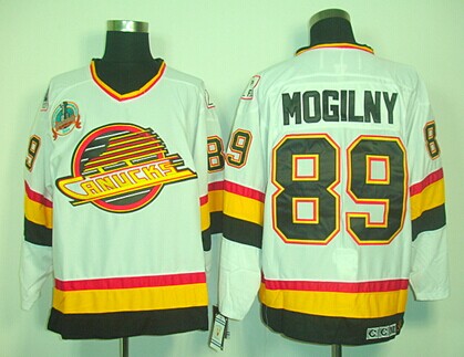 Vancouver Canucks #89 Mogilny White Throwback CCM Jersey