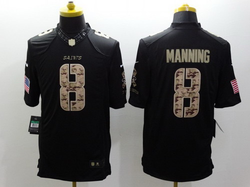 Nike New Orleans Saints #8 Archie Manning Salute to Service Black Limited Jersey