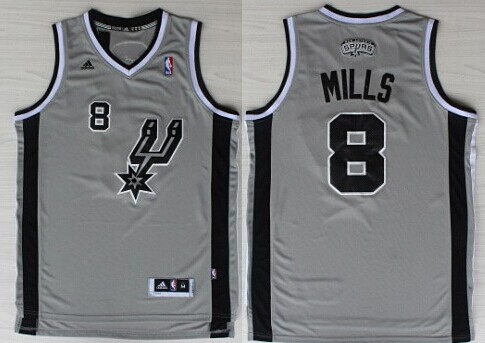 San Antonio Spurs #8 Patrick Mills Revolution 30 Swingman Gray Jersey