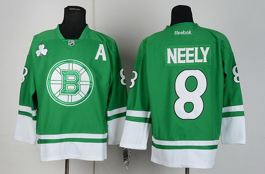 Boston Bruins #8 Cam Neely St. Patrick's Day Green Jersey
