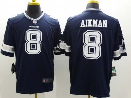 Nike Dallas Cowboys #8 Troy Aikman Blue Limited Jersey