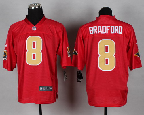 Nike St. Louis Rams #8 Sam Bradford 2014 QB Red Elite Jersey