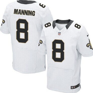 Nike New Orleans Saints #8 Archie Manning White Elite Jersey