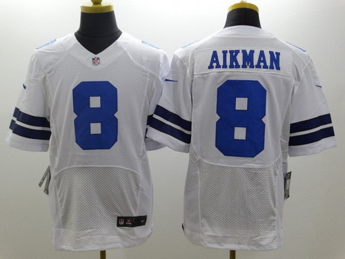 Nike Dallas Cowboys #8 Troy Aikman White Elite Jersey