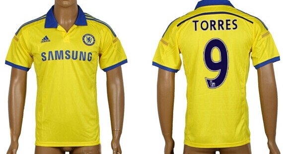 2014/15 Chelsea FC #9 Torres Away Yellow Soccer AAA+ T-Shirt