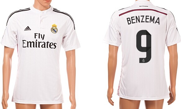 2014/15 Real Madrid #9 Benzema Home Soccer AAA+ T-Shirt