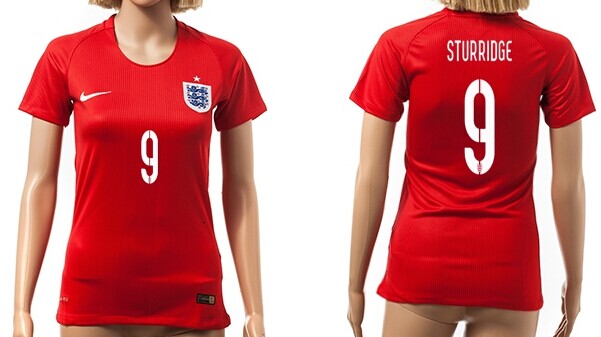 2014 World Cup England #9 Sturridge Away Soccer AAA+ T-Shirt_Womens