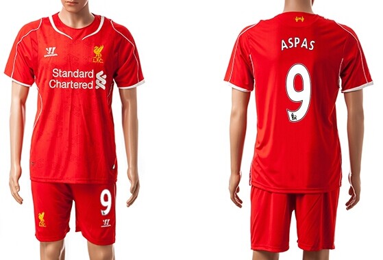 2014/15 Liverpool FC #9 Aspas Home Soccer Shirt Kit