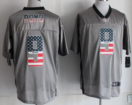 Nike Dallas Cowboys #9 Tony Romo 2014 USA Flag Fashion Gray Elite Jersey