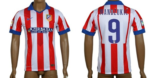2014/15 Atletico Madrid #9 Mandzukic Home Soccer AAA+ T-Shirt