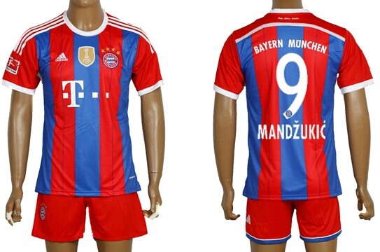 2014/15 Bayern Munchen #9 Mandzukic Home Soccer Shirt Kit