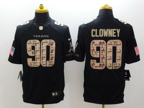 Nike Houston Texans #90 Jadeveon Clowney Salute to Service Black Limited Jersey