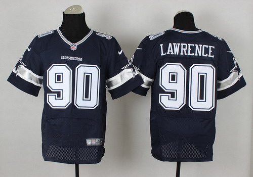 Nike Dallas Cowboys #90 Demarcus Lawrence Blue Elite Jersey