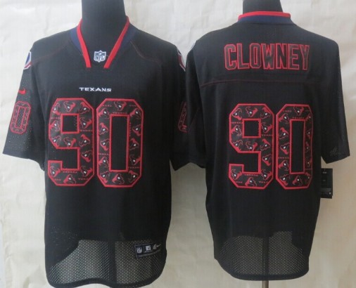 Nike Houston Texans #90 Jadeveon Clowney Lights Out Black Ornamented Elite Jersey