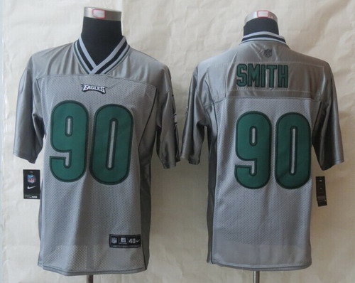Nike Philadelphia Eagles #90 Marcus Smith 2013 Gray Vapor Elite Jersey
