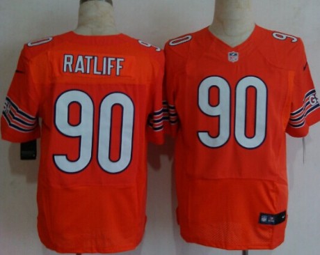 Nike Chicago Bears #90 Jeremiah Ratliff Orange Elite Jersey