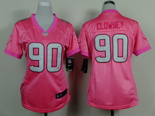 Nike Houston Texans #90 Jadeveon Clowney Pink Love Womens Jersey