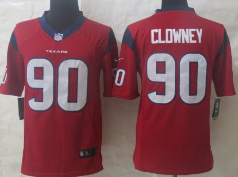 Nike Houston Texans #90 Jadeveon Clowney Red Limited Jersey