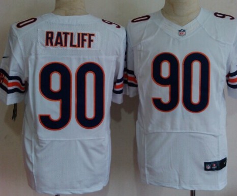 Nike Chicago Bears #90 Jeremiah Ratliff White Elite Jersey