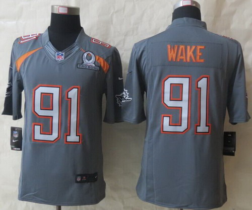 Nike Team Irvin #91 Cameron Wake 2015 Pro Bowl Gray Elite Jersey