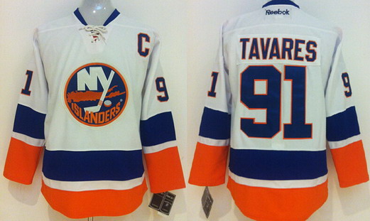 New York Islanders #91 John Tavares White Jersey