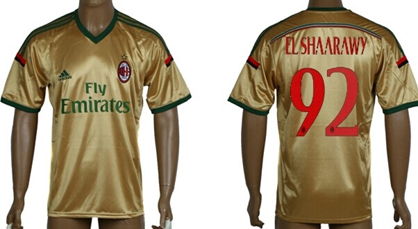 2014/15 AC Milan #92 El Shaarawy Away Gold Soccer AAA+ T-Shirt