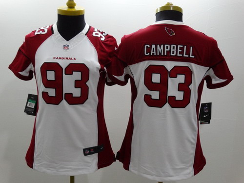 Nike Arizona Cardinals #93 Calais Campbell White Limited Womens Jersey