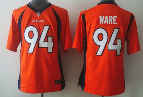 Nike Denver Broncos #94 DeMarcus Ware 2013 Orange Game Kids Jersey