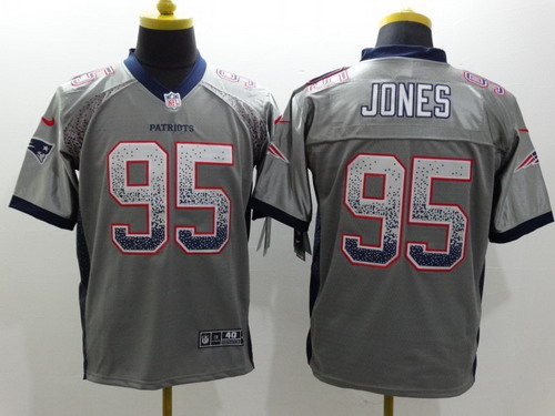 Nike New England Patriots #95 Chandler Jones 2013 Drift Fashion Gray Elite Jersey