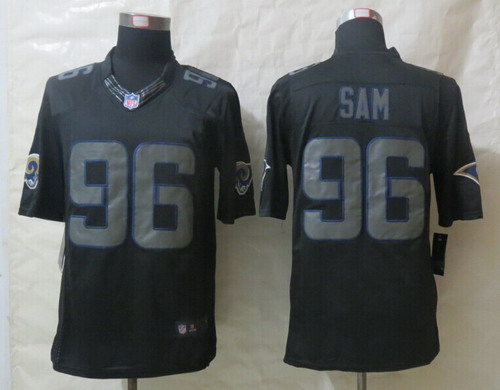 Nike St. Louis Rams #96 Michael Sam Black Impact Limited Jersey