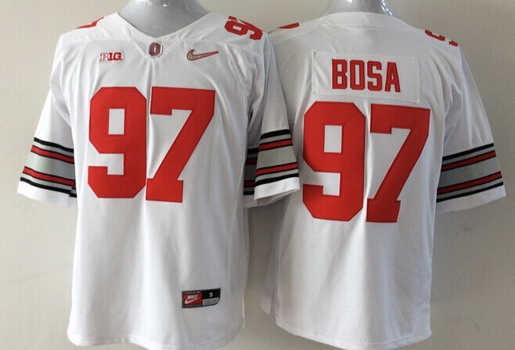 Ohio State Buckeyes #97 Joey Bosa 2015 Playoff Rose Bowl Special Event Diamond Quest White Jersey