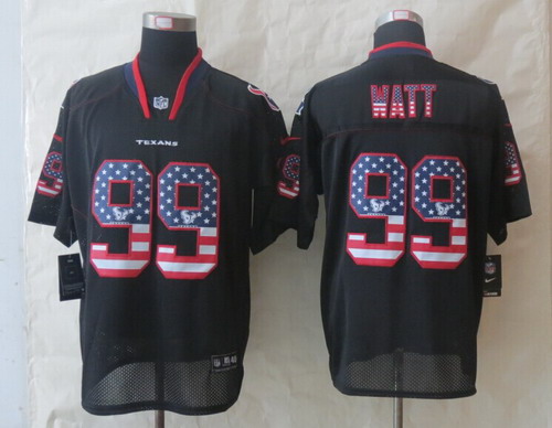Nike Houston Texans #99 J.J. Watt 2014 USA Flag Fashion Black Elite Jersey
