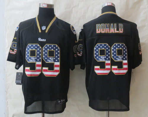 Nike St. Louis Rams #99 Aaron Donald 2014 USA Flag Fashion Black Elite Jersey