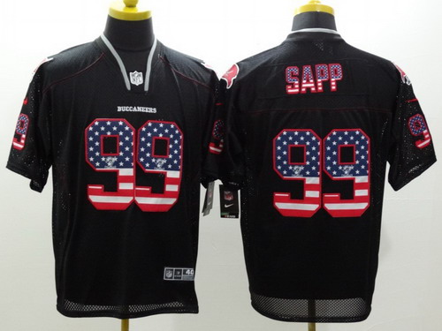 Nike Tampa Bay Buccaneers #99 Warren Sapp 2014 USA Flag Fashion Black Elite Jersey