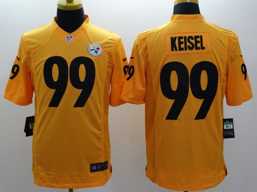 Nike Pittsburgh Steelers #99 Brett Keisel Yellow Limited Jersey